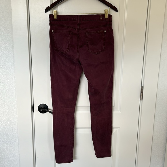 Lightweight 7 For All Mankind Red Maroon Burgundy b(air) skinny jeans - Picture 6 of 7